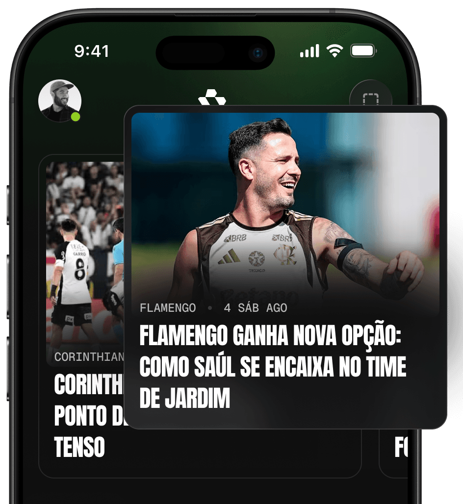 Tela do app Footballs destacando a área de notícias